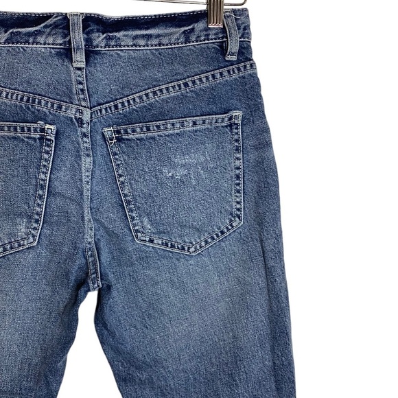 We The Free Free People Medium Blue Wash Cropped Folded Hem Distressed Jeans 25 - Picture 11 of 16